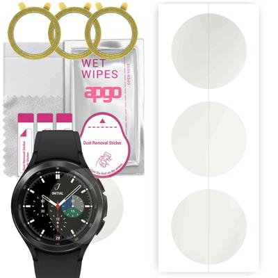 3x apgo Υδρογέλης Ματ Προστατευτικό Οθόνης για Samsung Galaxy Watch4 Classic 46mm, Φιλμ Υδρογέλης, Εύκαμπτο, Μαλακό TPU με στρώμα τοποθέτησης εύκολη εγκατάστα