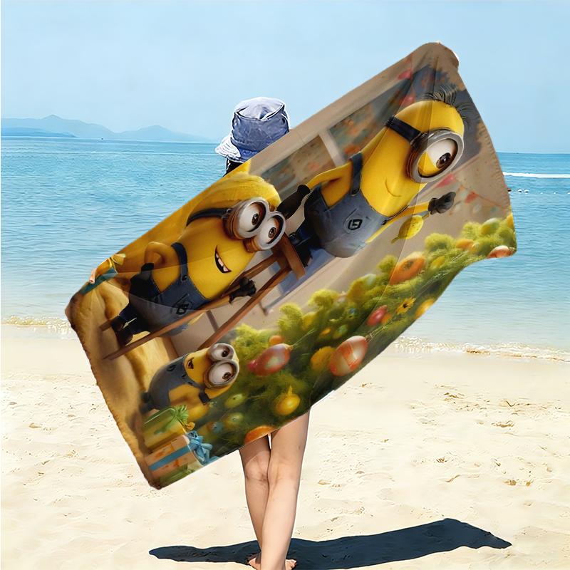 1Pc Winter Snowman Adventure Beach Towel Microfiber Beach Towel Thin Absorbent For Beach Swimming Yoga Bath Sports