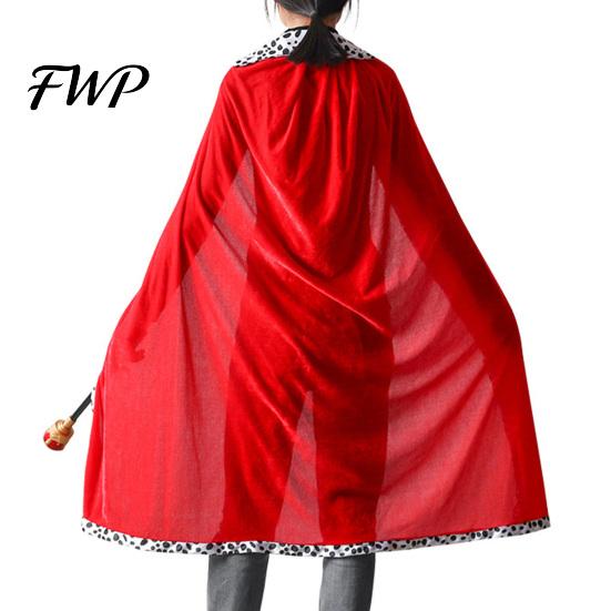 Velvet Halloween Cloak King Robe Costume for Kids Adults, Queen Royal Cosplay Cape, Medieval Soft Drape Cape Viking Prince Dress Up Accessory Cosplay,