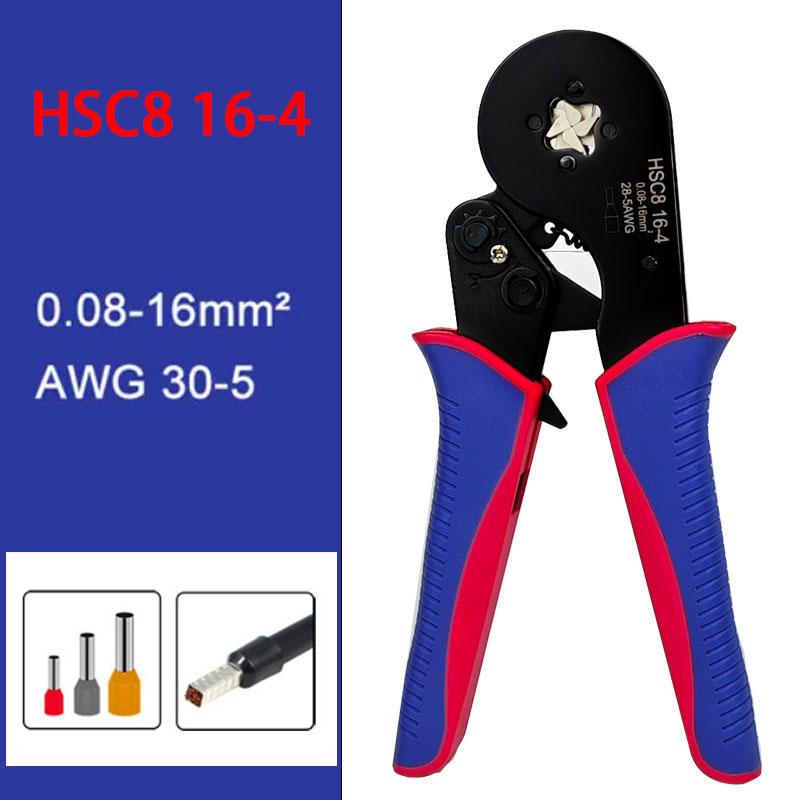 HSC8 16-6 0.08-16mm² 30-5AWG Tubular terminal crimping tools mini pliers Crimping of large size terminals electrical clamps set