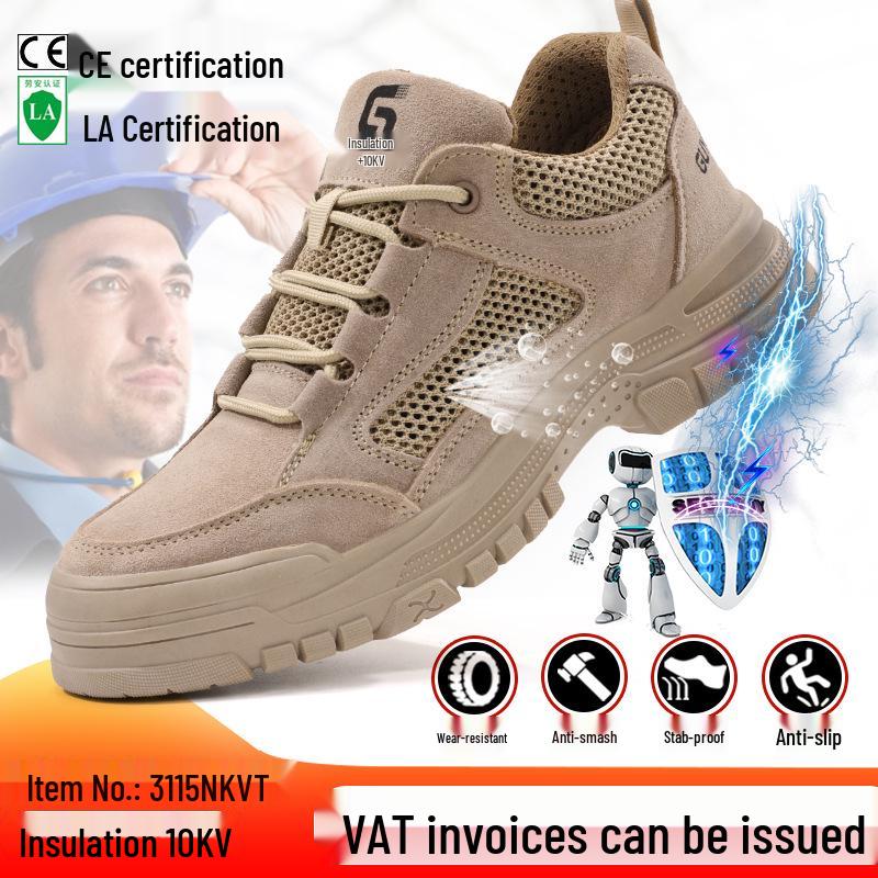 2025 Damen Atmungsaktive Isolierte Geruchshemmende Elektriker Schuhe mit Zehenschutzkappe aus Kunststoff, Anti-Quetsch- und Durchtrittsschutz