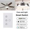 WIFI Tuya Intelligent Fan Light Switch Digital Adjustable Stepless Speed Control Touch Panel Switch APP Wireless Remote Control