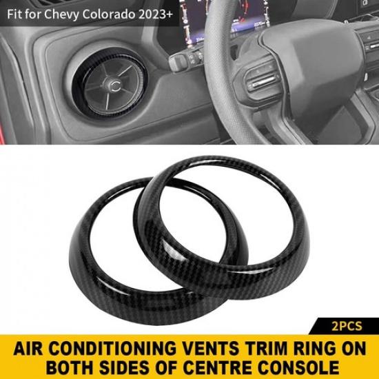 

Carbon Central Side AC Air Vent heating Fans Covers For Chevrolet Colorado +