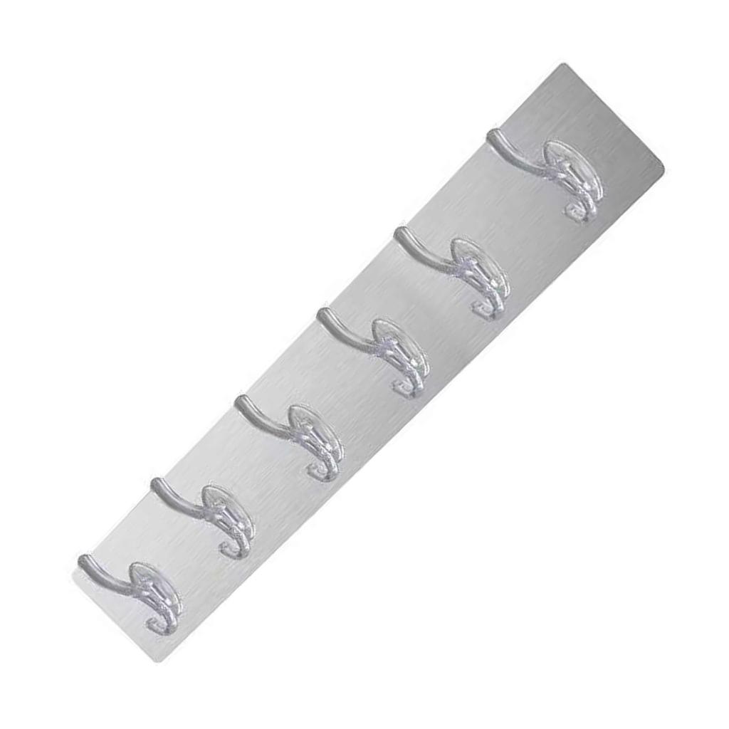 Long Strip Hook Wall Mount Punch Free Traceless Strong Adhesive Transparent Acrylic for Kitchen Bathroom