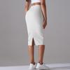 Naked High Waist Tight Hip Skirt Sports Skirt High Elastic Polished Medium and Long Split Casual Yoga Women's Skirt