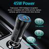 QC3.0 45W Car Charger USB Type C Dual Port Fast Charging Car Power Adapter Universal Phone For Samsung For iPhone Series ect.