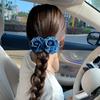 Denim Blue Flower Banana Clips Camellia Floral Twisted Hair Clip Women Vertical Clip  Spring