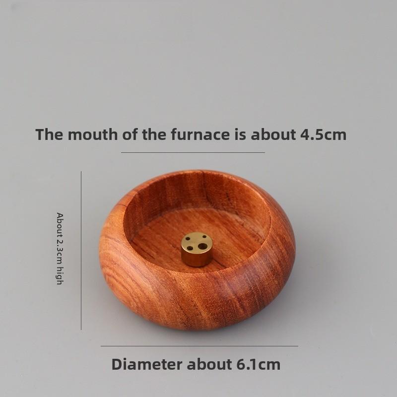 Ebony Round Mini Incense Insert Wooden Travel Incense Seat Indoor Sandalwood Agarwood Porous Line Incense Burner