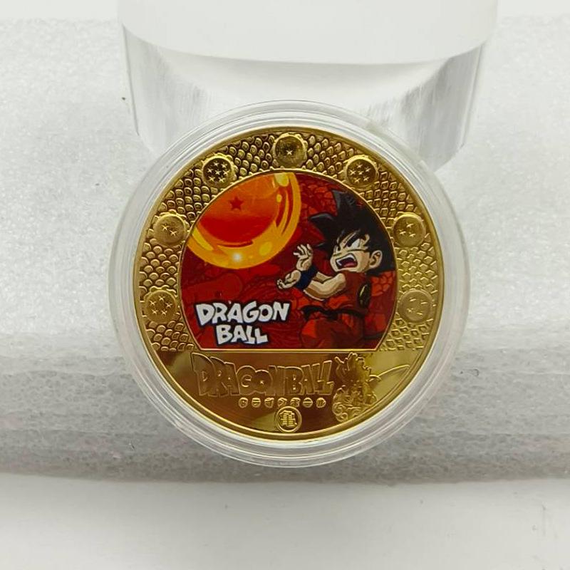 Dragon Ball Commemorative Medal, Colorful, Classic, Anime, Gold Coin, Creative Small Coin, Sun Wukong Coin, Children's Toy, Stocking Stuffers