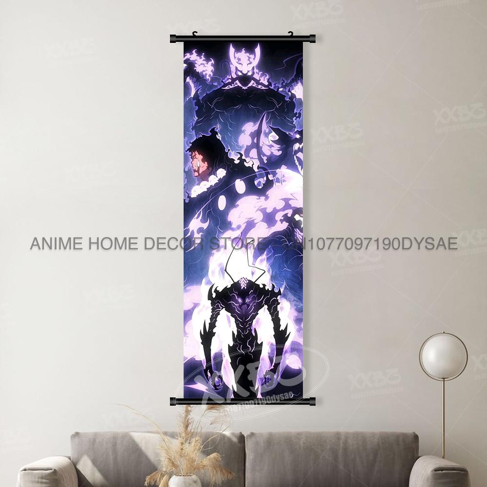 Solo Leveling Huisdecoratie Muurkunst Schilderijen Anime Figuren Seong Jin Woo Hangend Schilderij Print Canvas Kamer Poster (as the picture,30x90cm(12x36inch))