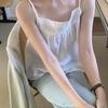 Women's Plus Size Cotton Linen Embroidered Camisole Vest - Spring/Summer Loose Base Layer Top