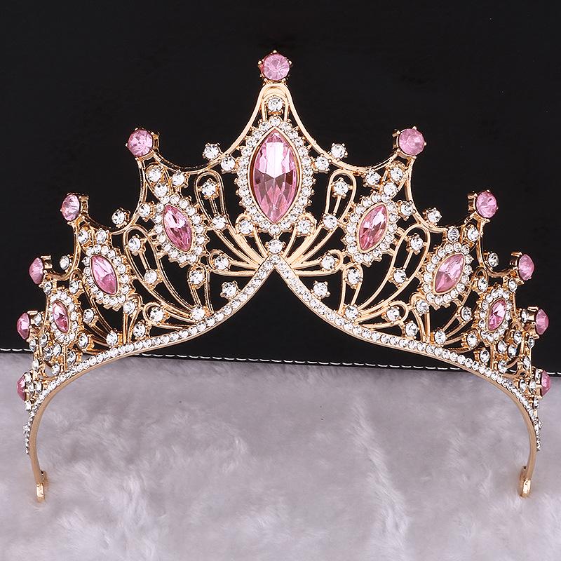 Bridal Crown Tiara Princess Birthday Rhinestone Crown Atmospheric Wedding Dress Accessories
