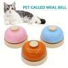 Pet Training Bell Stainless Steel, 1Pcs Hand Press Toy No Battery Dinner Alert Call Bell for Pets Kids Interactive Daily Gift