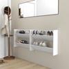 VidaXL Wall-mounted Shoe Cabinets 2 Pcs White 80x18x60 Cm Chipboard