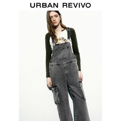 UR Women's Retro Washed Utility Denim Overalls