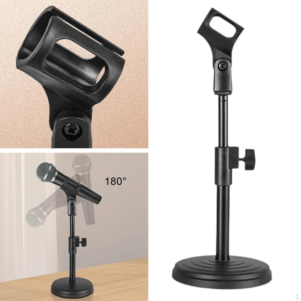 Table Stand,Mic Holder Portable Anti Slip Desk Mic Stand Adjustable Height for Singing Home Party