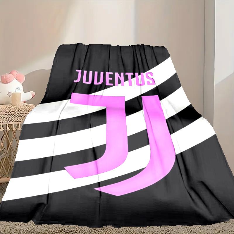 1 Stück pflegeleichte Juventus Fußballclub Decke, perfekt für Sofa, Bett, Zuhause, Reisen & mehr, warme & strapazierfähige bedruckte Decke