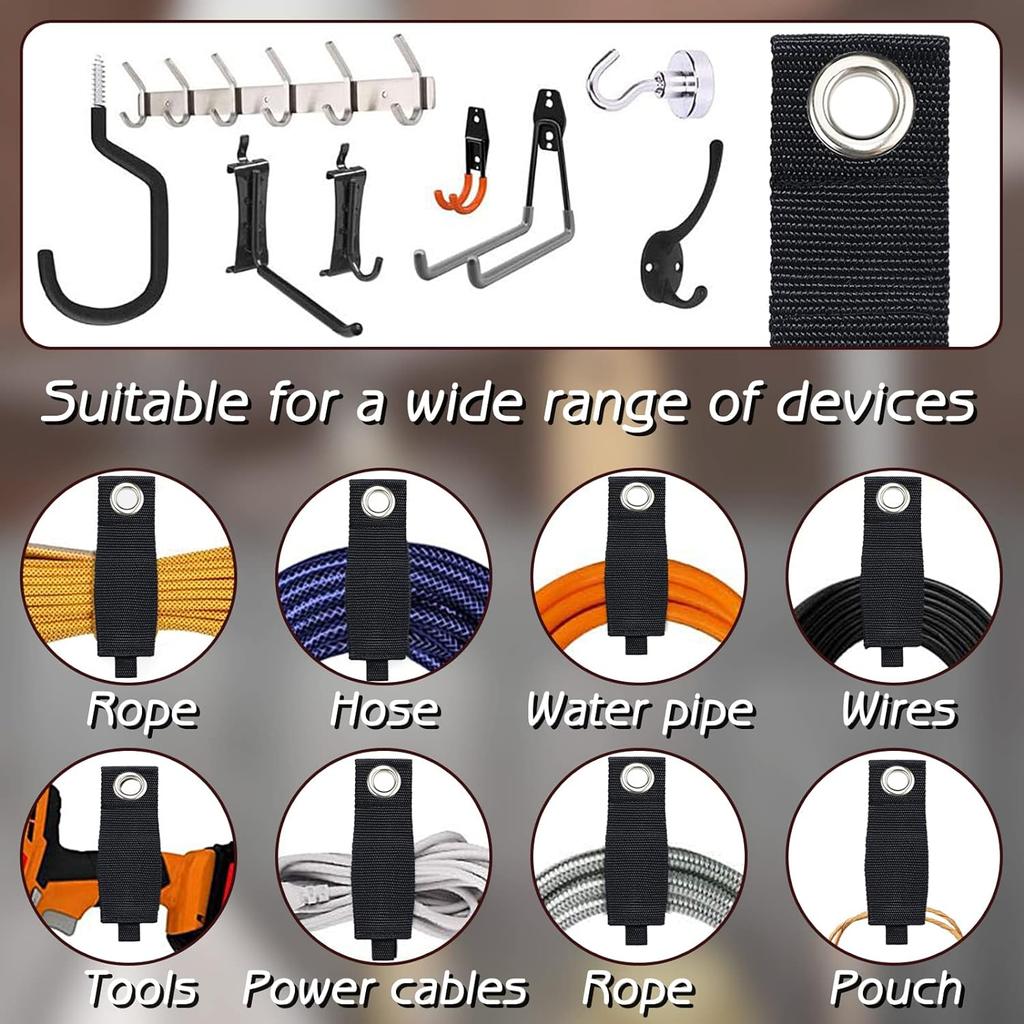 1pcs Heavy-Duty Storage Straps Reusable Extension Cord Organizer Cable Ties Hose Accessory Storage Holders Garage Organization