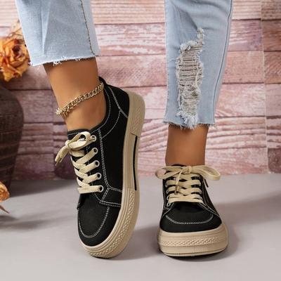 Fashion 2024 Spring New Canvas Shoes Women Flat Sports Leisure Women Shoe Soft Bottom Comfortable Black Cloth Shoes Sneakers 40