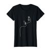 Europese Maat Dames Zwart Minimalistisch Abstracte Lijntekening T-shirt - Korte Mouw Casual Top met Witte Vrouwengezicht Tekening, Normale Pasvorm