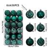 36-Piece Christmas Tree Ornament Set - 6cm Glitter & Painted Irregular Shape Balls