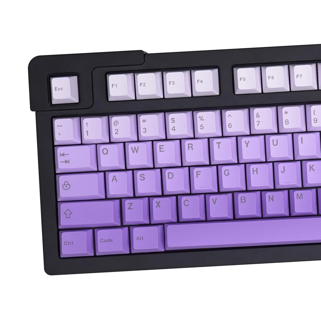 125-Key Gradient Purple Keycaps with PBT Dye Sub Cherry Profile for 616487104108 Cherry MX Switch Mechanical Keyboards (Purple)