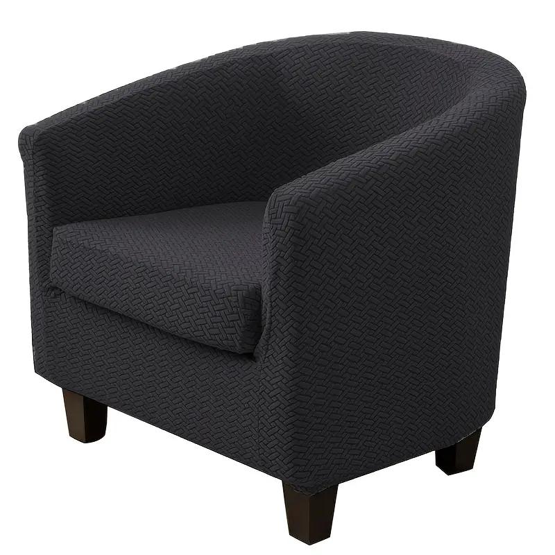 2Pcs Jacquard Tub Chair Cover Elastic All-Inclusive Armchair Slipcover Club Sofa Slipcover With Cushion Cover Furniture Cover