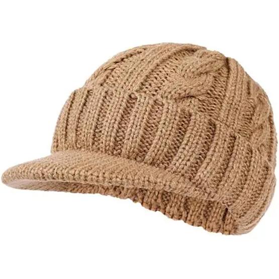 

WTEMPO Cold-proof Windproof Outdoor Knitted Baseball Hats Men s Solid Color Thick Winter Soft Warm Woolen Hats 1pc хаки
