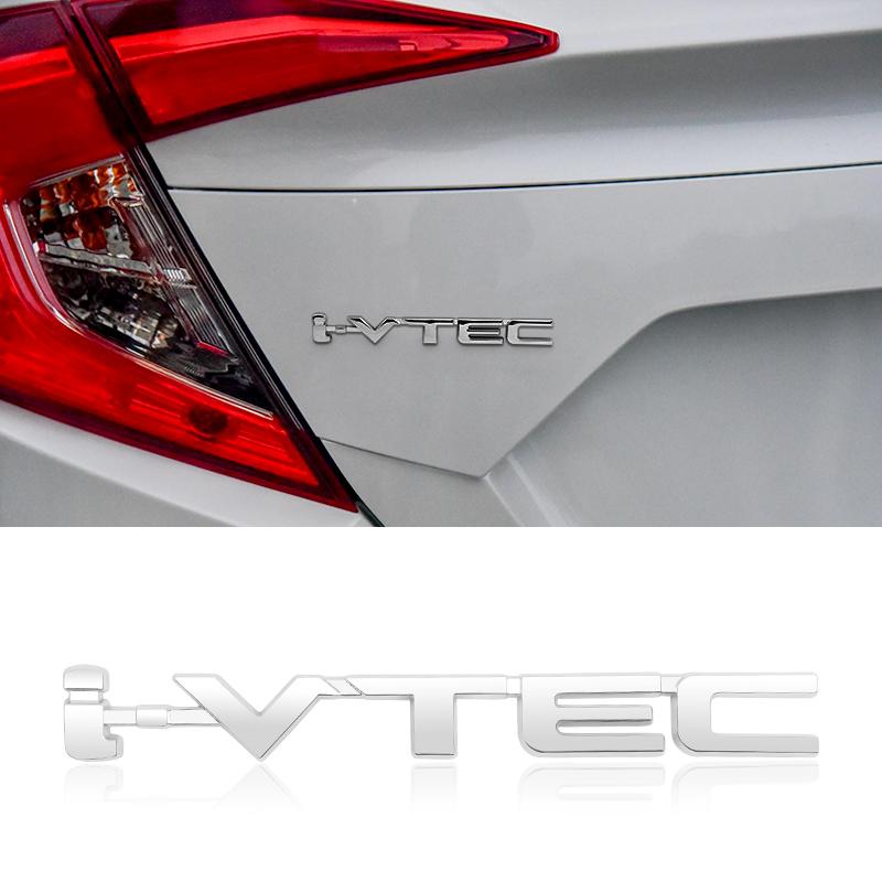 3D Metal Ivtec Letter Emblem Badge Decal Car Styling For Honda Civic Logo Car Rear Tail Trunk Stickers Decals Auto Accessories akf256