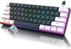 60 Percent Mechanical Gaming Keyboard Ergonomic Durable Detachable Type-C Cable Mini White Gaming Keyboard with Red Switches