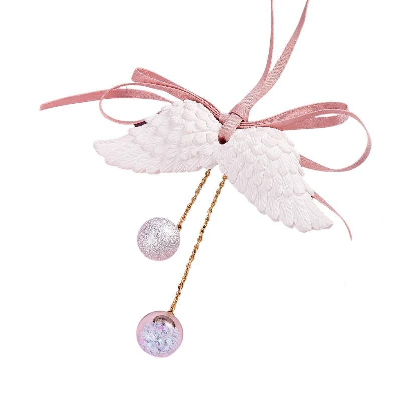 Delicate Angel Wing Design Vehicle Hanging Art User Friendly Gypsum Sculpture Small Car Interior Decoration Piece