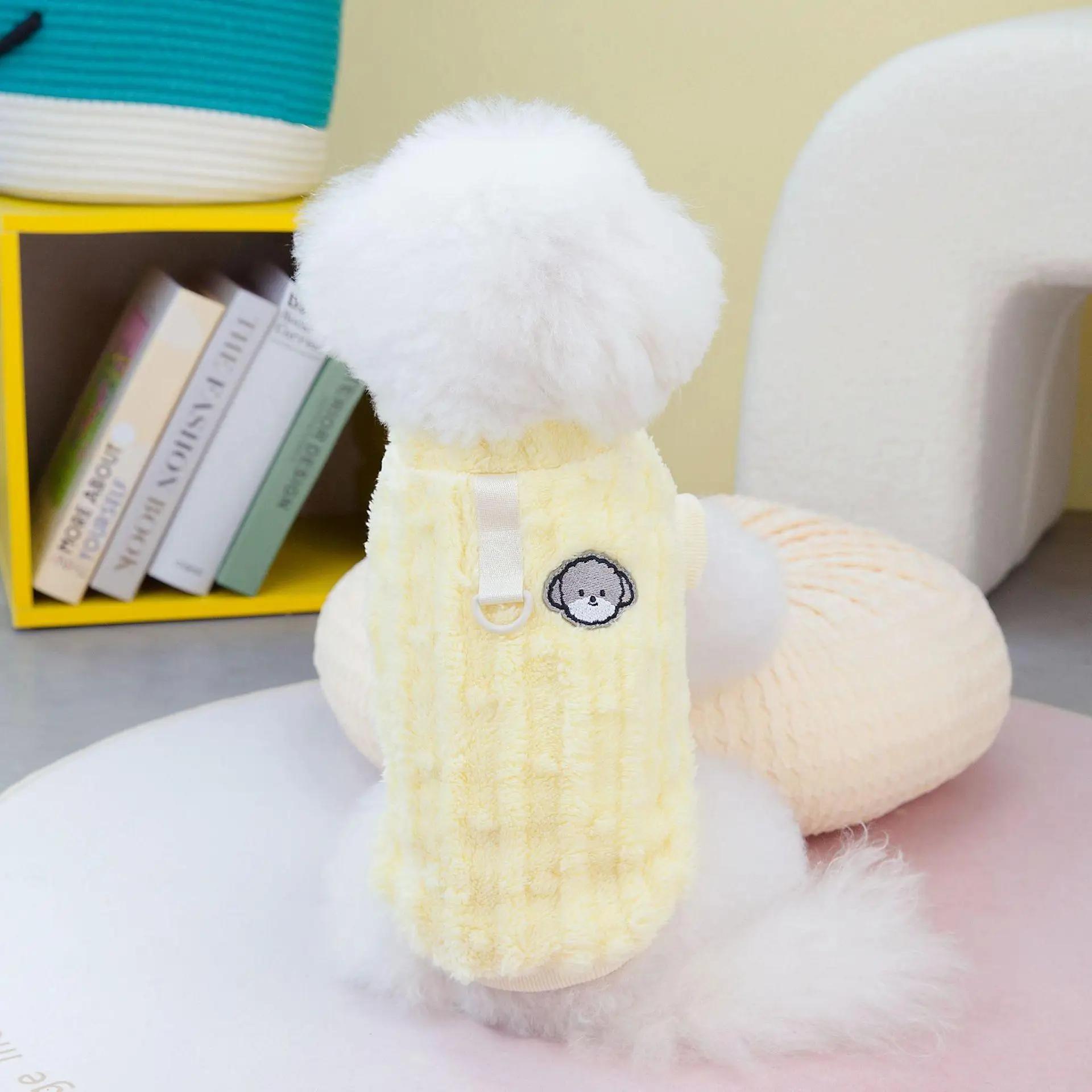 

Pet Clothes Soft Fleece Dog Vest Autumn Winter Warm Puppy Jacket Teddy Yorkie Sweater Clothes For Small Medium Dogs 2XL жовтий