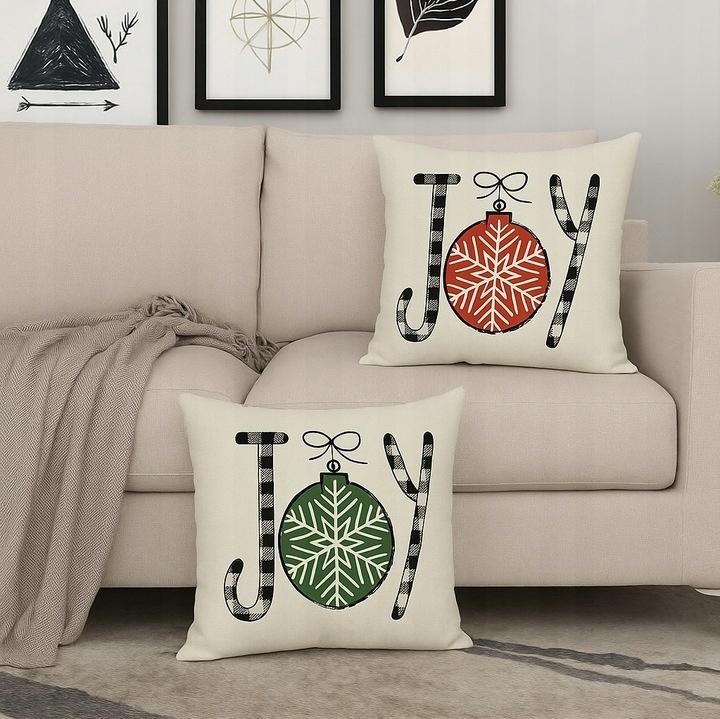 Christmas Pillowcase 45x45cm Decorative Christmas (Joy Red)