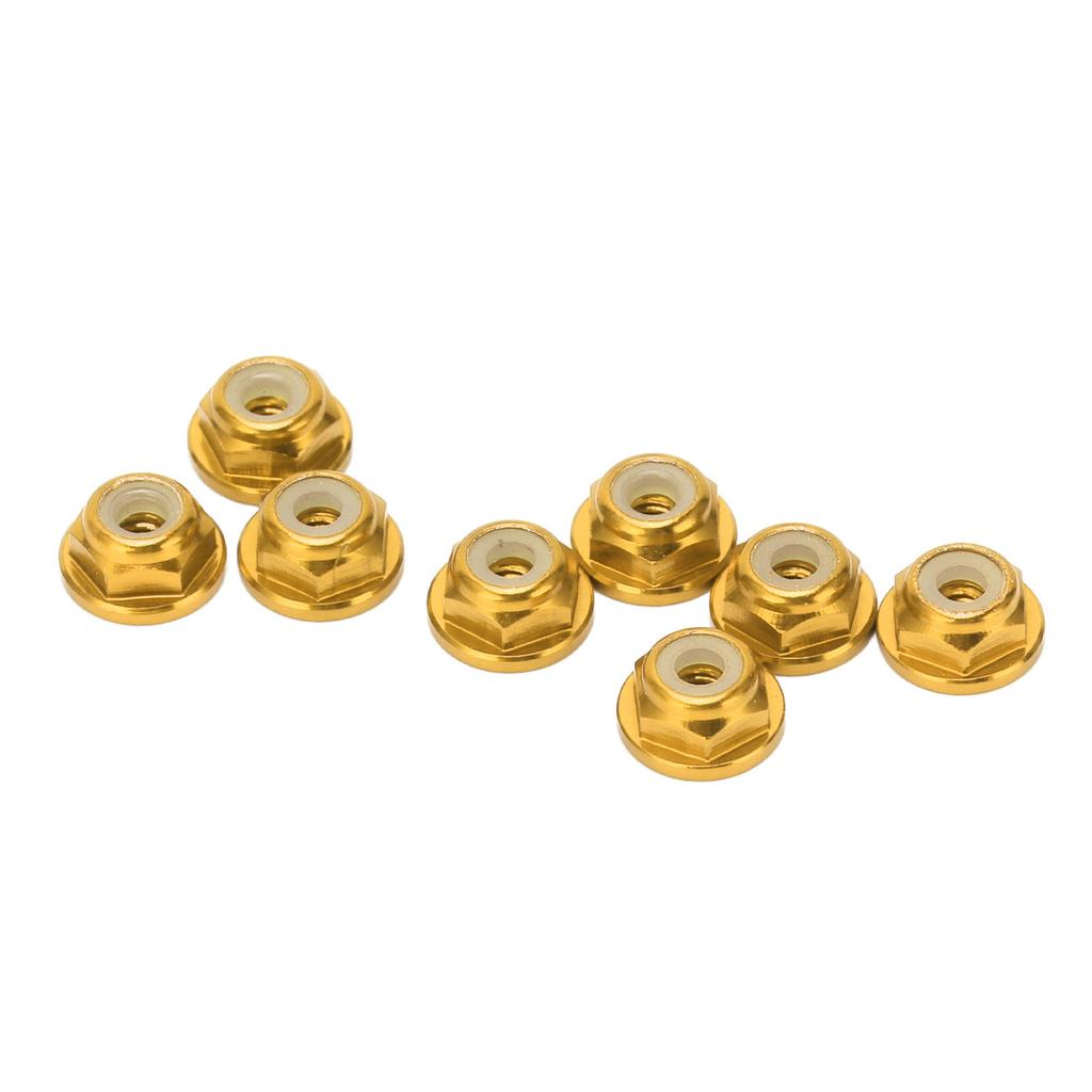 8 buc 124 M2 Piuliță autoblocantă antifurt Aluminiu Aliaj Flanșată Căptușeală din nailon Antifurt M2 Hexagonal Autoblocant