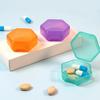 Bärbar Liten Pillerburk Daglig Diamantformad Pillerorganisatör Rese Fickfodral Bärbar Medicinförvaringslåda Hembehållare