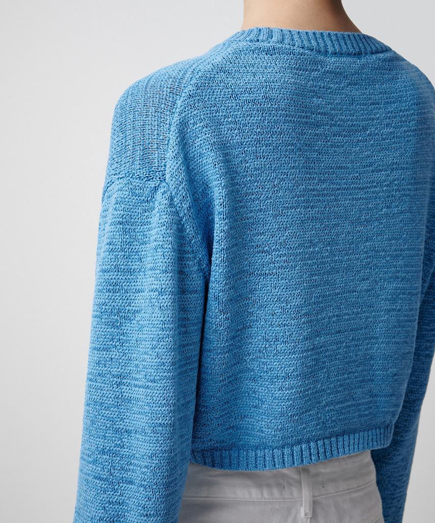 MUSINSA STANDARD WOMAN Women'S Flat Yarn Crop Knit [Blue]