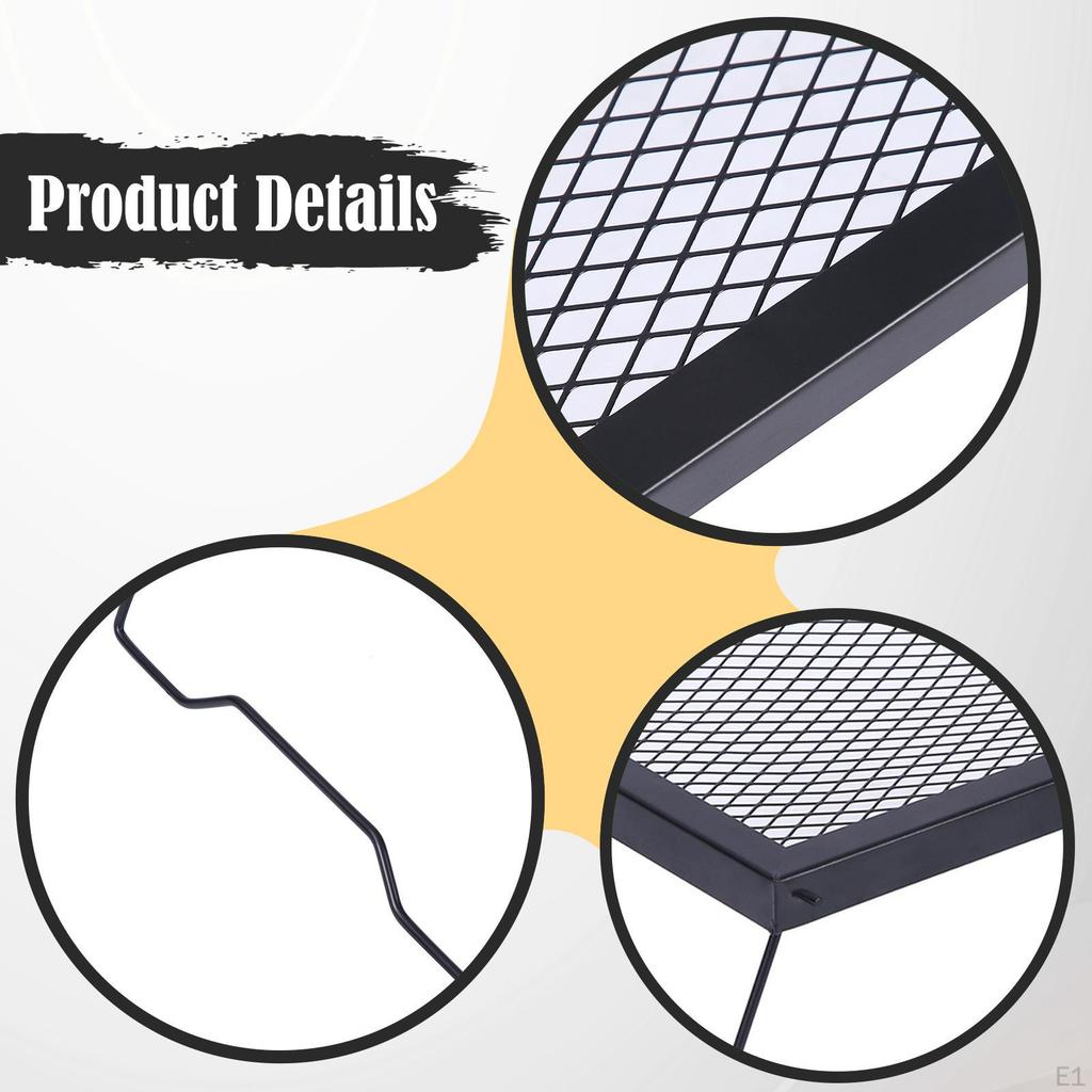 Folding Campfire Grill Grate Rack, Portable Mesh Table, Camping Cooking