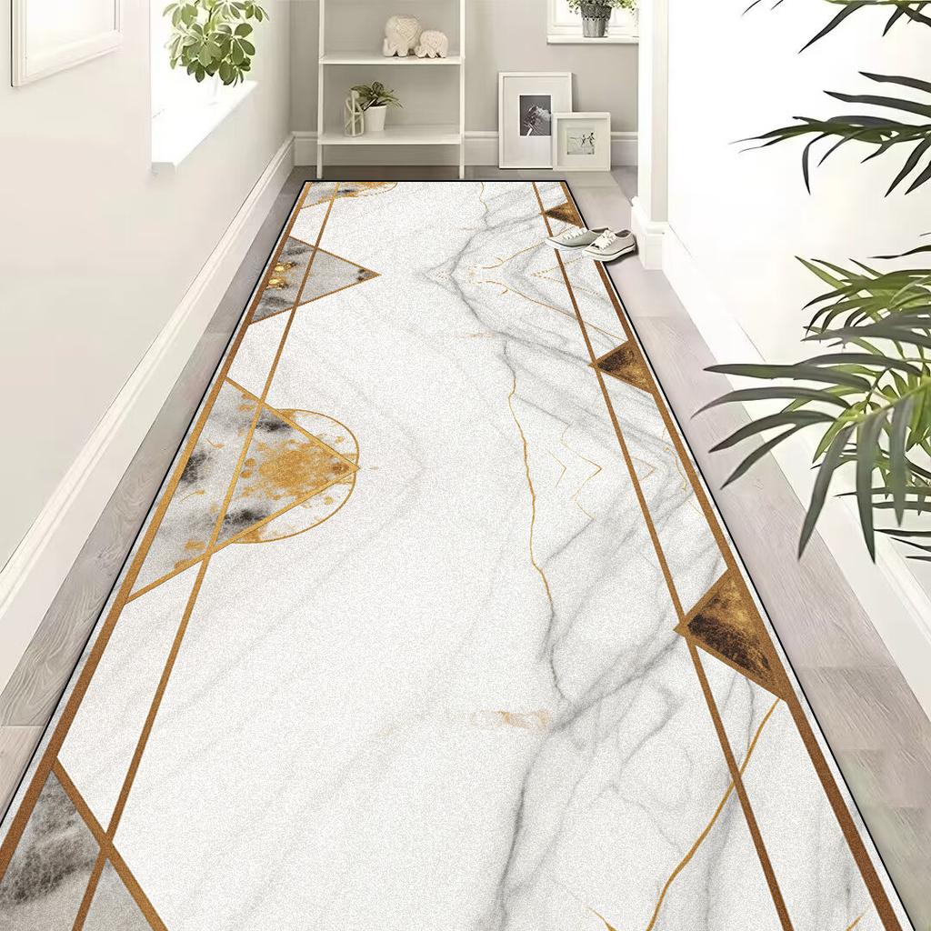 Europäischer Luxus Schwarzgold Flur Teppiche Hotel Lobby Treppe Rutschfeste Gangläufer Büroraum Eingang Durchgang Bodenmatten