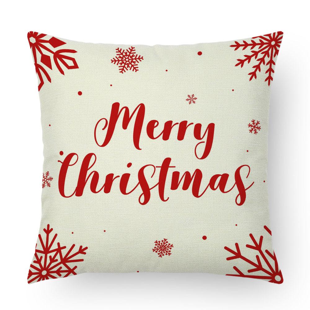 Imitation Linen Pillow Case Home Decoration Christmas Pillow Four-piece Set Living Room Sofa Cushion Cover Bedroom Pillow