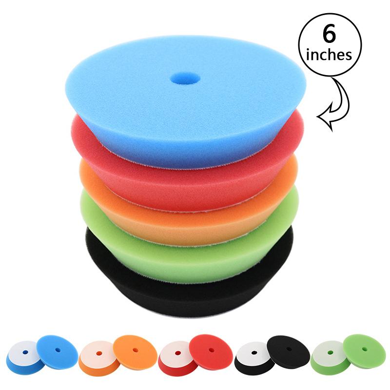 SEAMETAL 5PCS 5"/6 " Car Polishing Sponge Pads 130mm /155mm Foam Buffing Polish Pad Polishing Machine Wax Pads