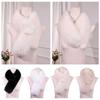 Soft Faux Fur Scarf Solid Color Plush Neck Scarf Gifts Women Winter Scarves for Girls
