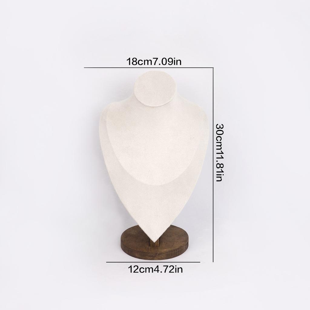 Walnut Color PU/Velvet Portrait Necklace Display Jewelry Display Stand Jewelry Mannequin Bust Necklace Pendant Window Display