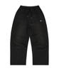 HOODHOOD Clover Logo Applique Washed Denim Sweatpants Black