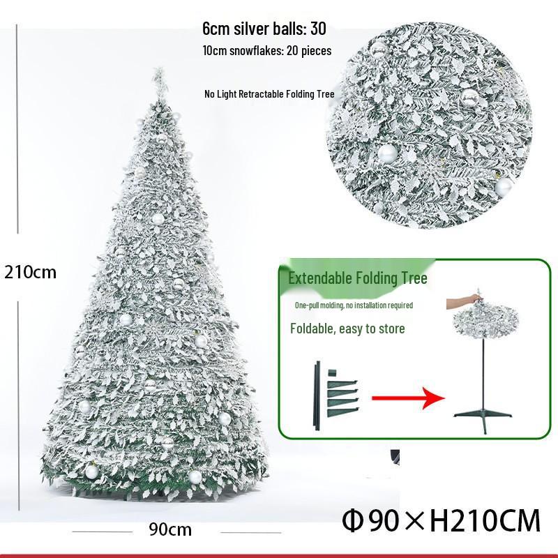 Automatic Folding Telescopic Christmas Tree with Lights for Home, Commercial, and Supermarket Decorations