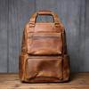 Retro Leather Men's Backpack Top Layer Leather Large Capacity Computer Backpack Crazy Horse Leather Leisure Travel  Men Bag NZPJ