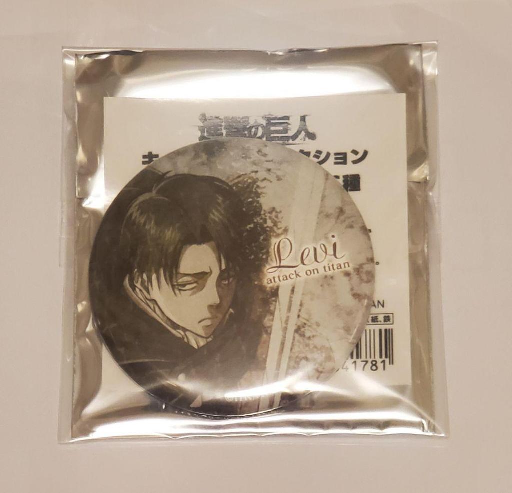 [USED] Attack On Titan WIT STUDIO Levi Birthday Can Badge 1