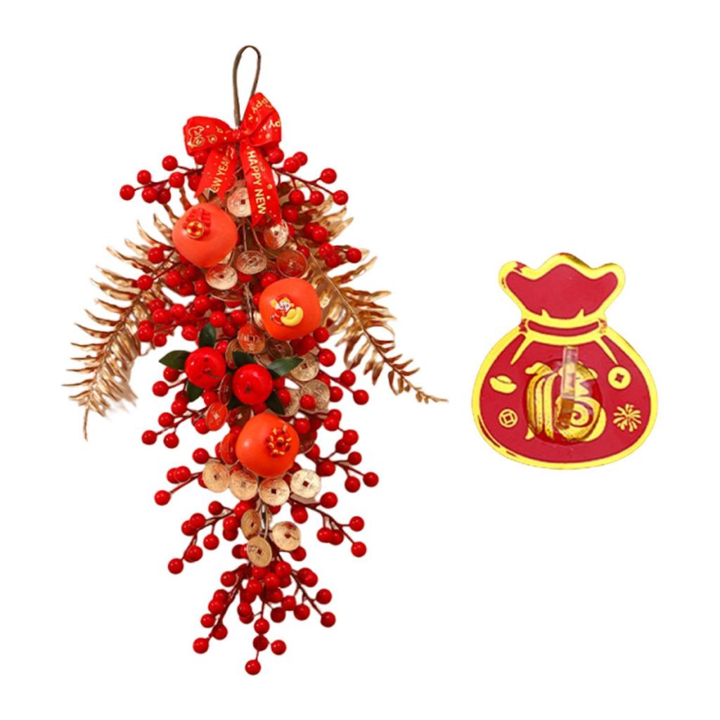 2026 Chinese New Year Decoration with Hook Home Decor Stylish Lunar New Year Swag for Birthday Window Home Holiday Farmhouse