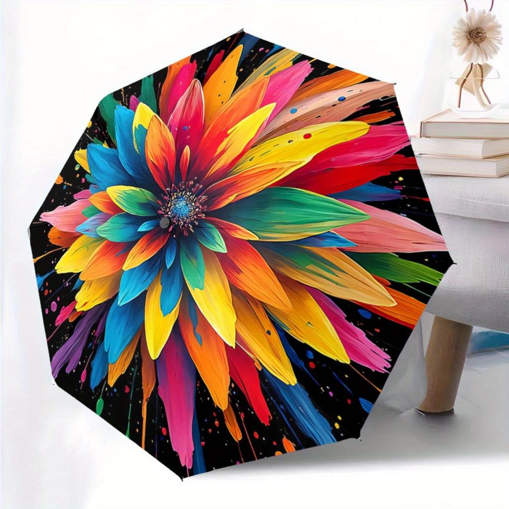 Automatic Open/Close Umbrella with a Single Button - Windproof Compact Folding Umbrella, Portable Foldable Design, Available i