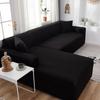 Sofa Covers For Living Room Elastic Solid Corner Couch Cover L Shaped Chaise Longue Slipcovers Chair Protector 1 /2 /3 /4 Seater