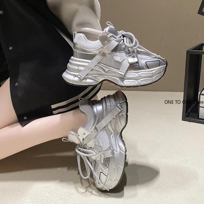 Brand Design Red Gray Girls Sneakers Fashion New Boys Chunky Sneakers Lovely Pink Dad Shoes Trendy Children Casual Shoes 35-43